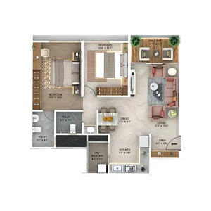Majestique New Friends Kothrud 2 BHK Floorplan